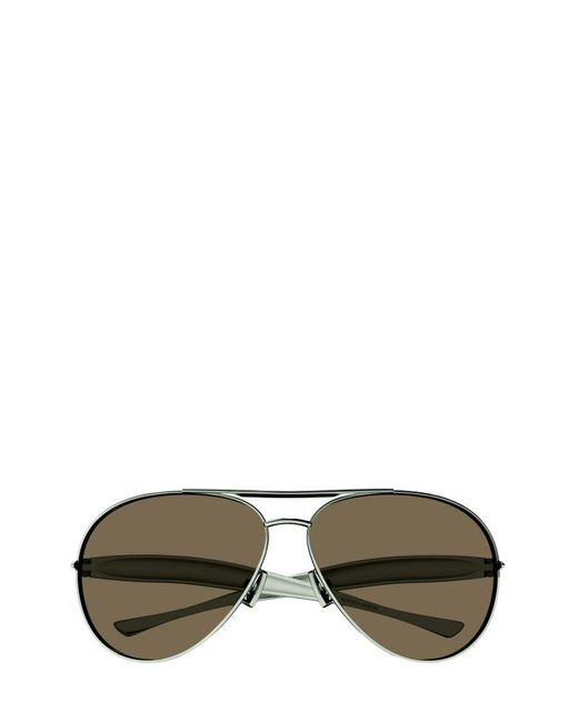 Bottega Veneta Green Aviator Frame Sunglasses