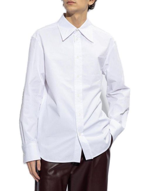 Bottega Veneta White Shirt With Stitching for men