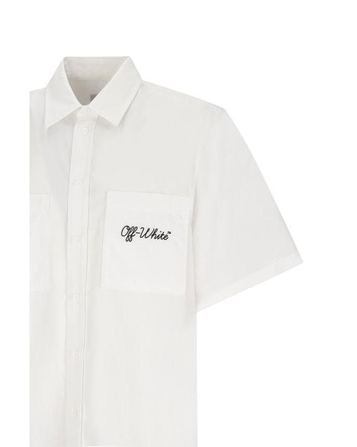 Off-White c/o Virgil Abloh White Button-Up Short-Sleeved Shirt for men