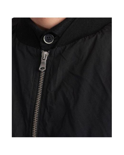 Barena Black Blus Zipped Bomber Jacket for men