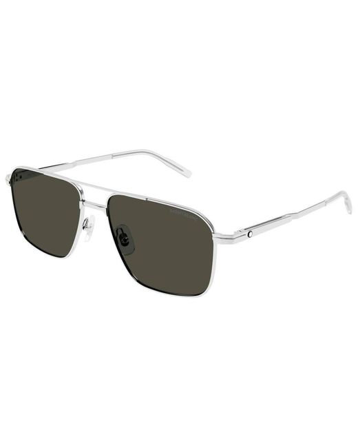 Montblanc Black Square Frame Sunglasses for men
