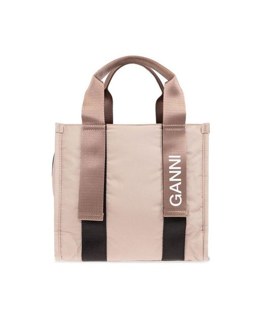 Ganni Pink Shoulder Bag With Logo,