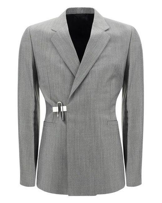 Givenchy Gray U-lock Long-sleeved Blazer for men