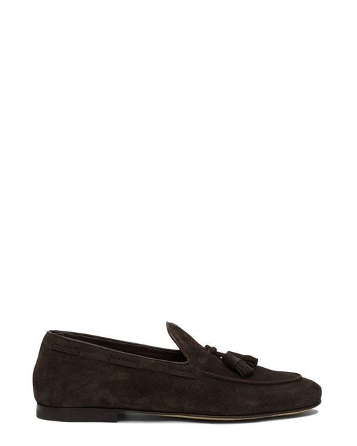 Officine Creative Black Tassel Slippers for men