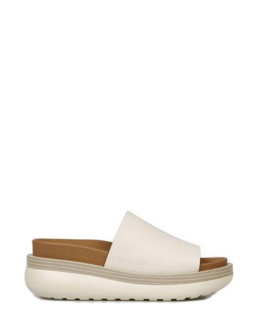 See By Chloé Schuhe Platform Logo Embossed Sandals in White | Lyst