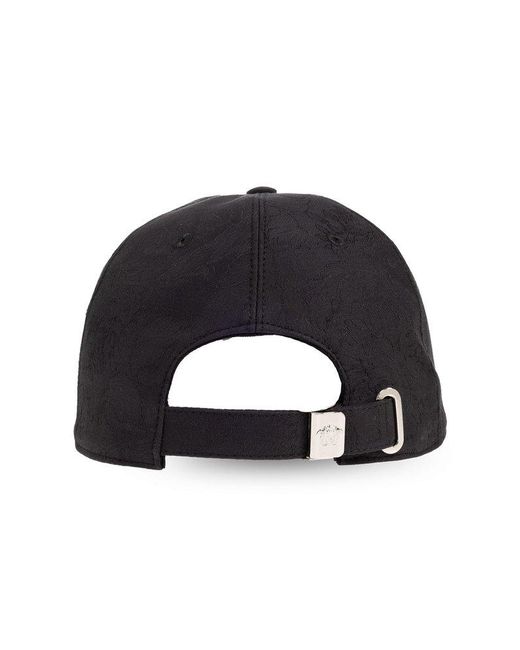 Versace Black Baseball Cap With Barocco Pattern,