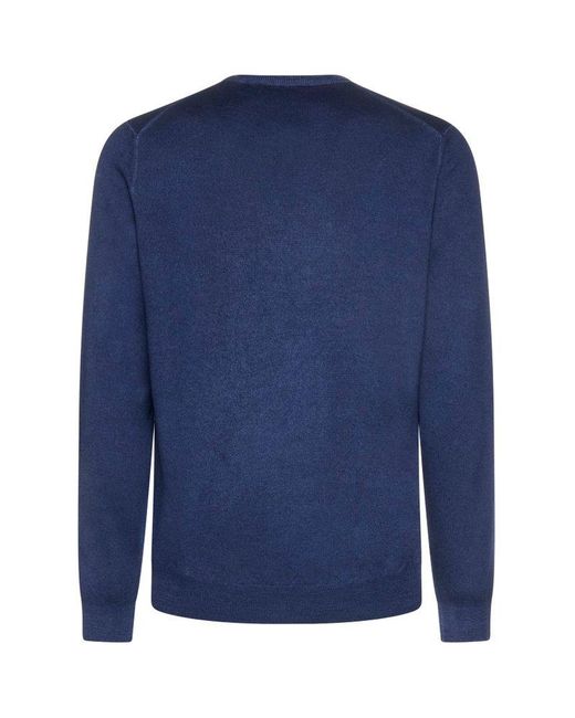 D4.0 Blue Crew Neck Sweater for men