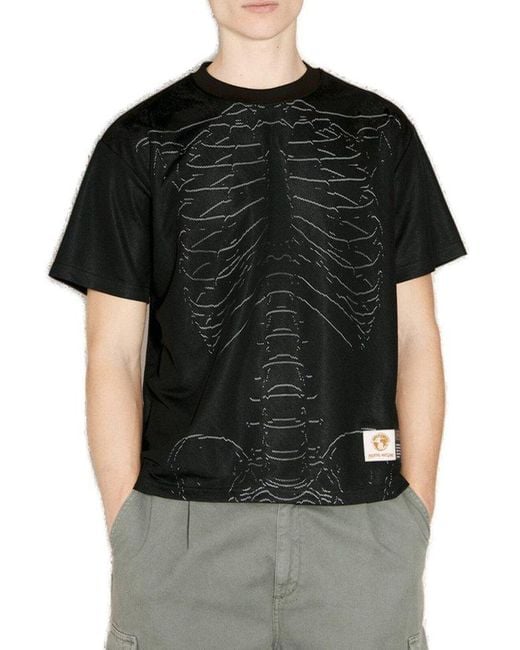 Fucking Awesome Black Skeleton Mesh T-shirt for men