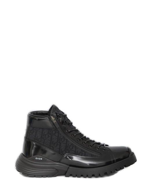Dior Black Lace-up Combat Boots for men