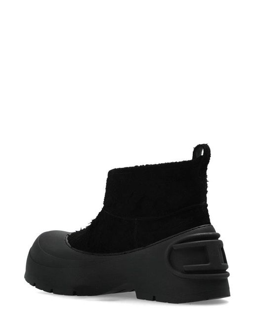 DIESEL Black Chunky Ankle Boots for men