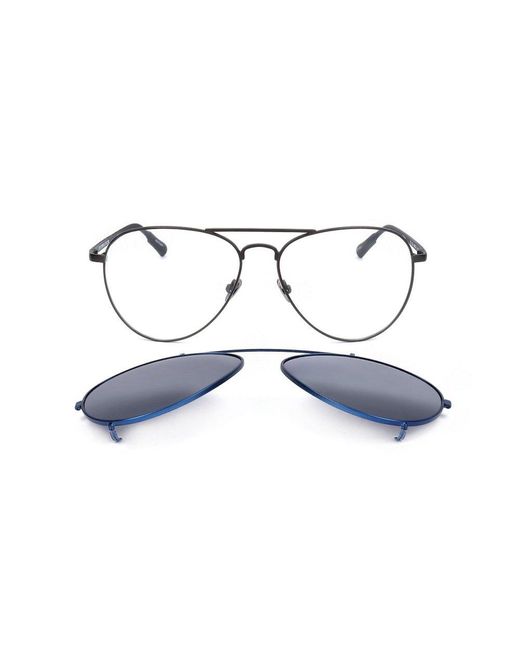 Linda Farrow Black X Kris Van Assche Pilot Frame Sunglasses for men
