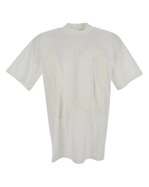 Magliano White Logo Printed Short-sleeved T-shirt for men