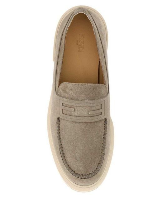 Fendi Brown Slip-on Loafers for men
