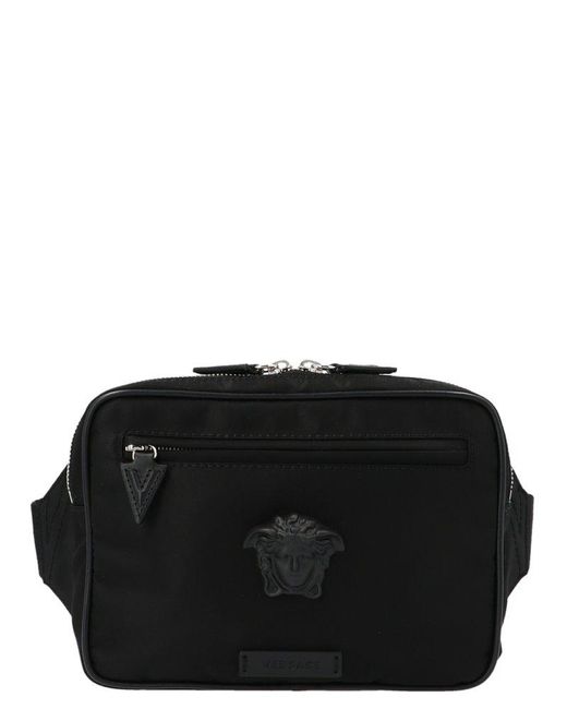 Versace Black La Medusa Belt Bag for men