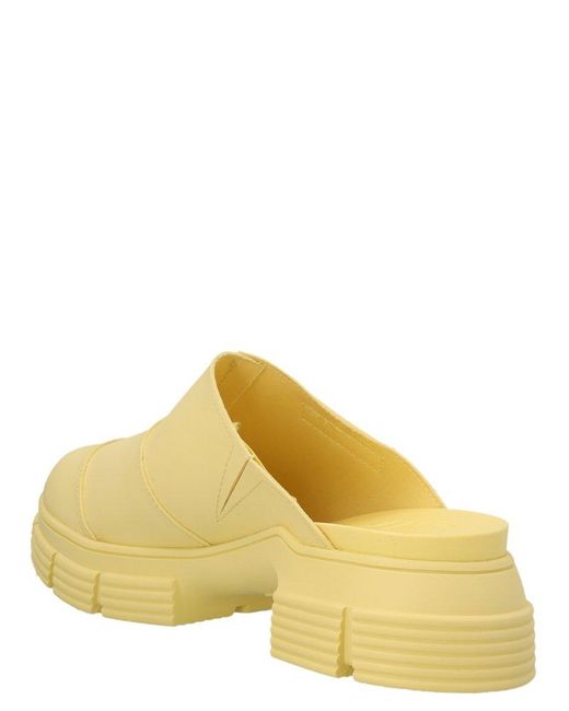 Ganni Rubber Clogs in Yellow Lyst