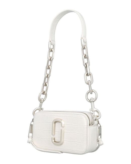 Marc Jacobs White The Snapshot Chain Crocco Print