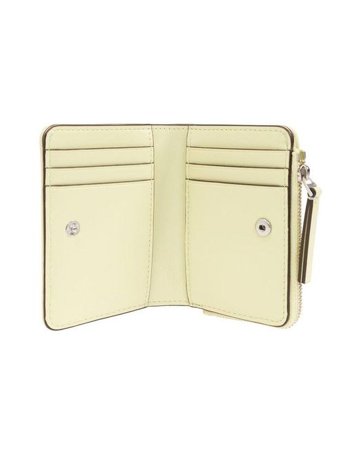Tory Burch Natural Quilted Wallet With Logo,