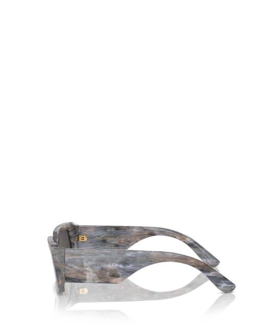 Dolce & Gabbana Gray Rectangular Frame Sunglasses