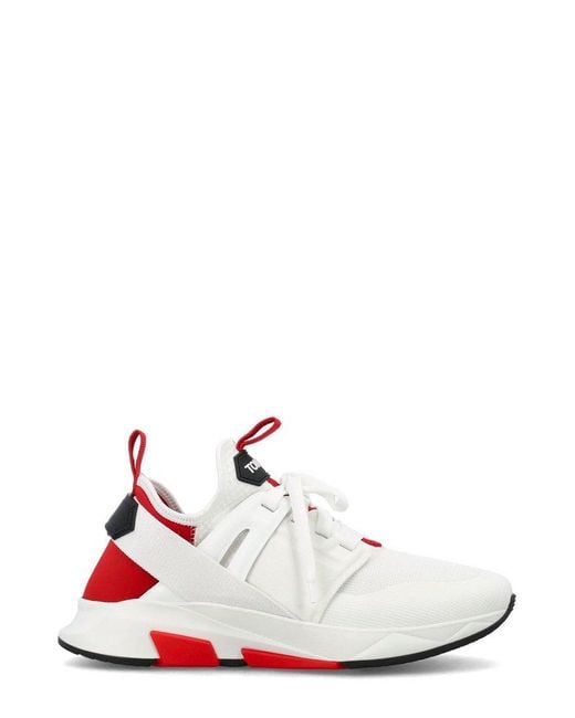 Tom Ford White Jago Panelled Lace-up Sneakers for men
