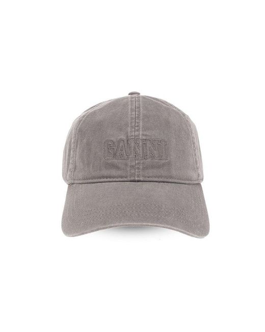 Ganni Baseball Cap, in Gray Lyst