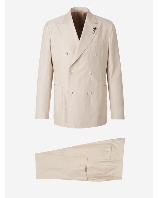 Lardini Natural Plain Tailored Suit for men