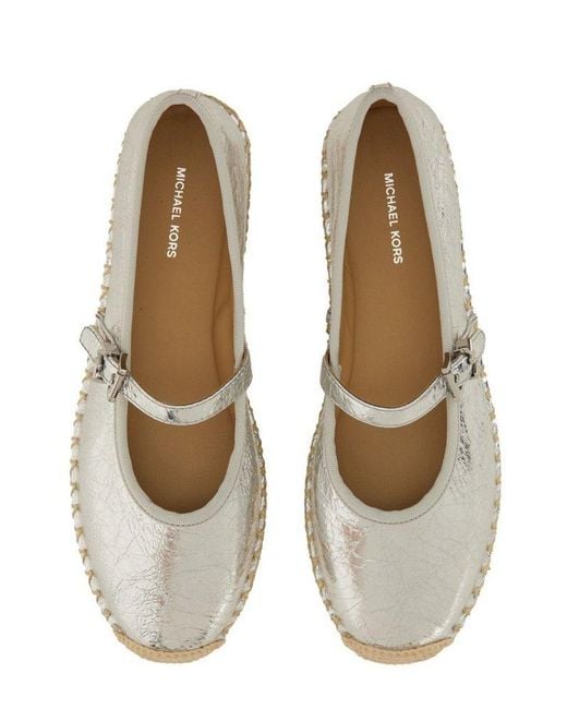 Michael Kors Lynn Metallic Leather Ballet Espadrilles