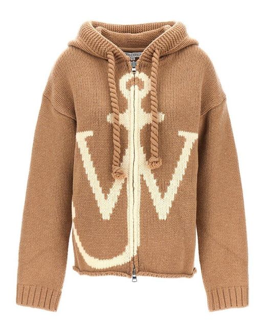 J.W. Anderson Brown Anchor Hooded Sweater