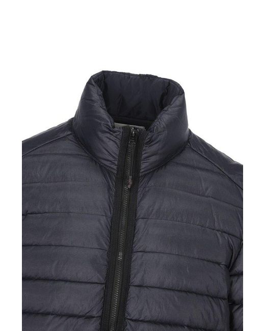 Stone Island Black Quilted Zipped Jacket for men