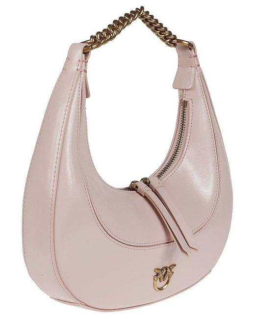 Pinko Pink Chain-linked Zipped Hobo Bag