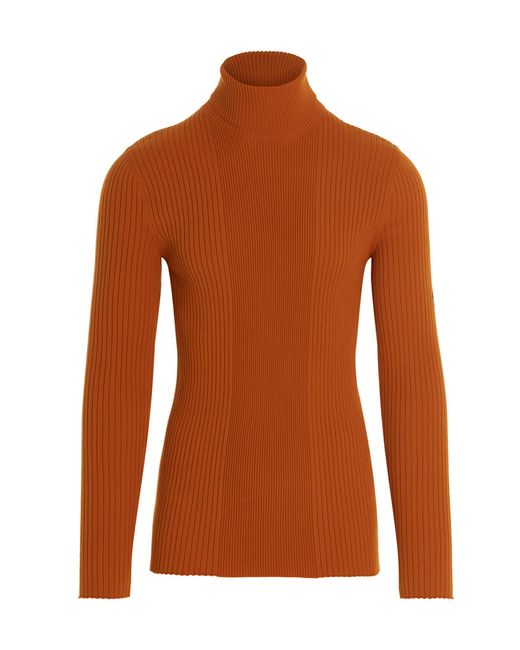 orange ribbed turtleneck