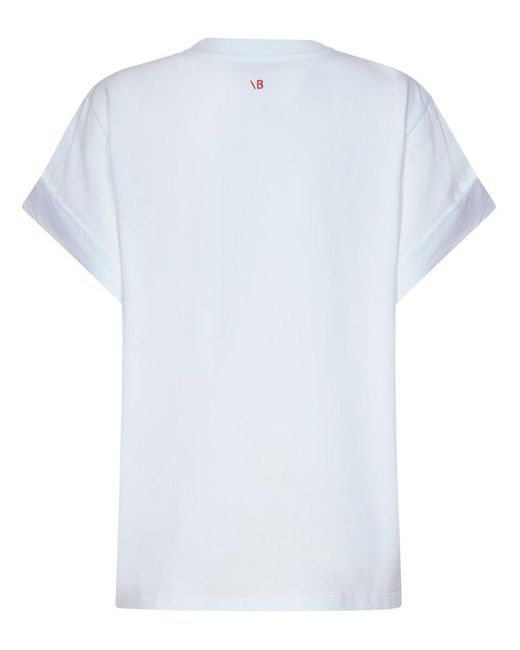 Victoria Beckham White Asymmetric Relaxed Fit T-Shirt