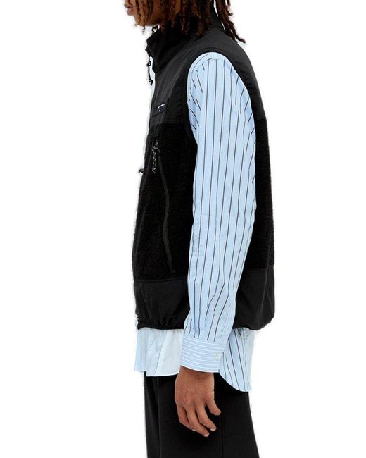 Comme des Garçons Black High-neck Zipped Panelled Waistcoat for men