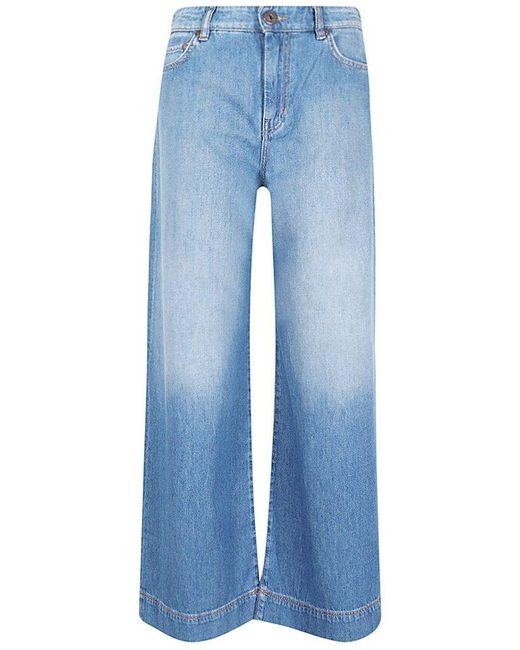 Weekend by Maxmara Blue Logo Patch Flared Jeans