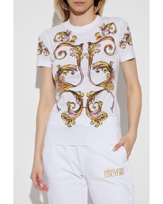 Versace Jeans Couture White Barocco Crewneck T-Shirt