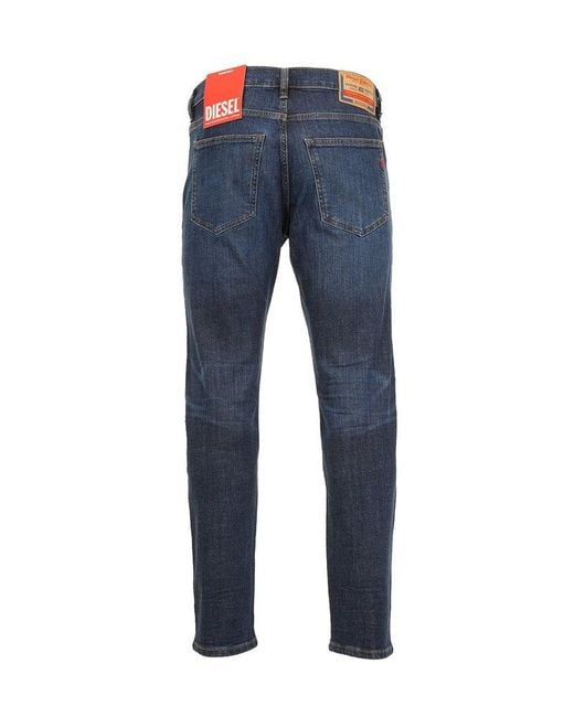 DIESEL Blue Mid-rise Slim-fit Jeans for men