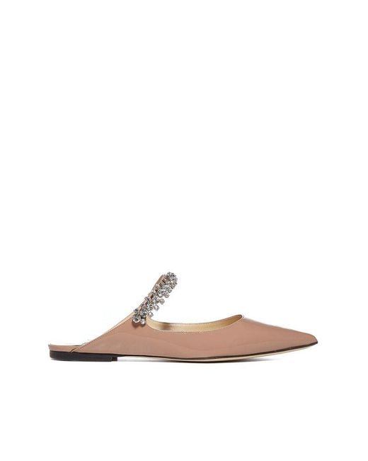 Jimmy Choo Leather Bing Flat Mules in Pink | Lyst UK