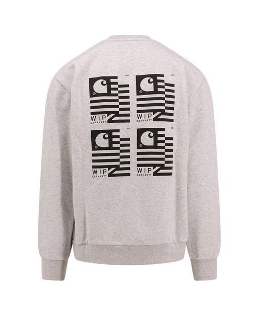 Carhartt Gray Logo-printed Crewneck Sweatshirt for men