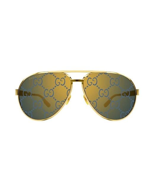 Gucci Green Aviator-frame Sunglasses for men