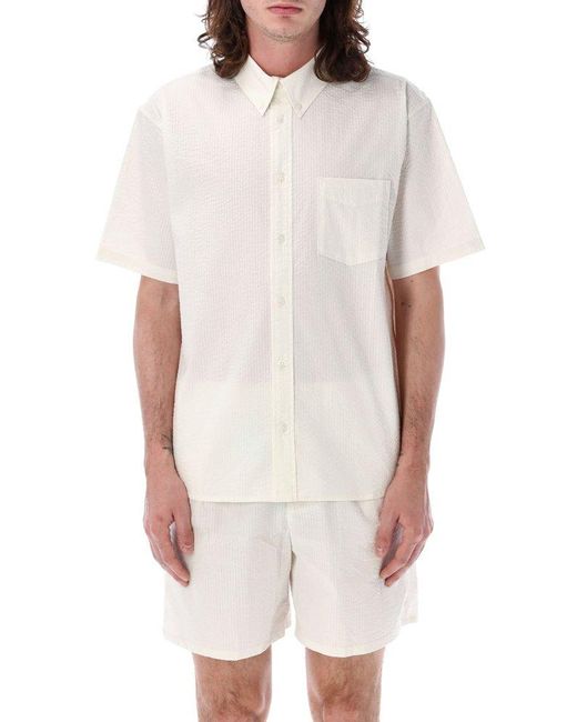 Nike White Seersucker Shirt Life for men