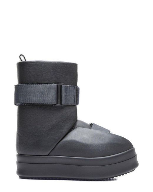 Rick Owens Black Round-toe Buckle-fastened Ankle Boots for men