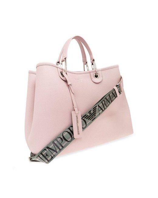 Emporio Armani Pink Shopper Bag With Logo,