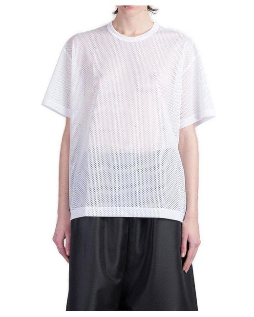 Comme des Garçons White Perforated Crewneck T-Shirt