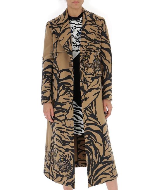 Valentino Multicolor Tiger Trench Coat