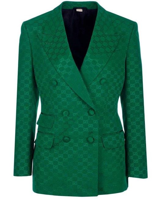 Gucci Emerald Green Gg Blazer