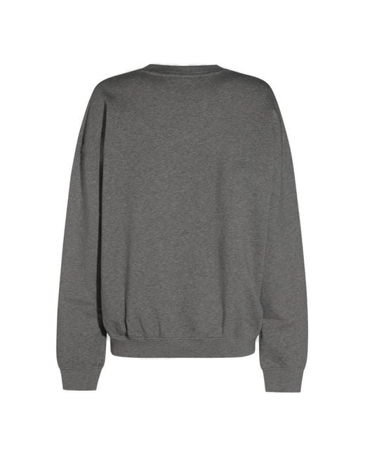 Ganni Gray Logo Printed Oversized Sweatshirt