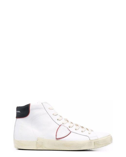 Philippe Model Leather Prhu High-top Sneakers in White for Men | Lyst