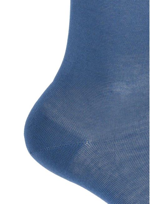 Brioni Blue Socks With Logo for men