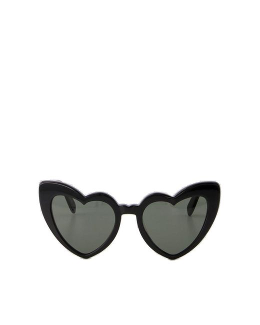 Saint Laurent Black Geometric Frame Sunglasses