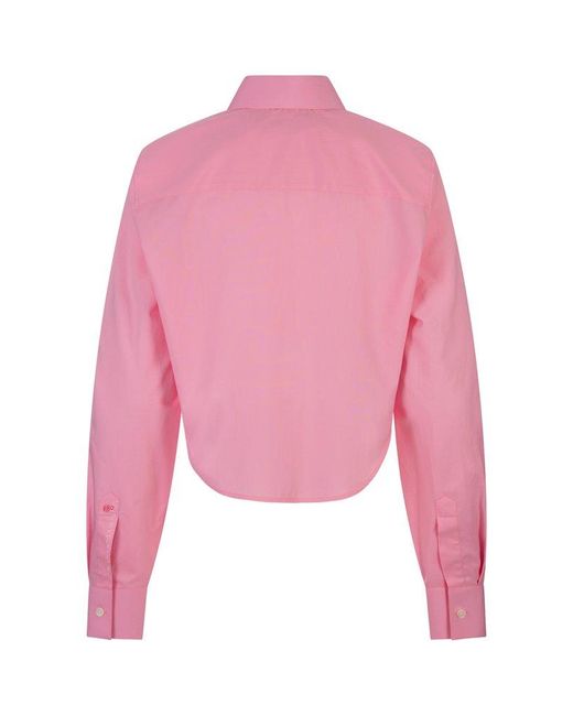 Marni Pink Long Sleeved Buttoned Cropped Shirt