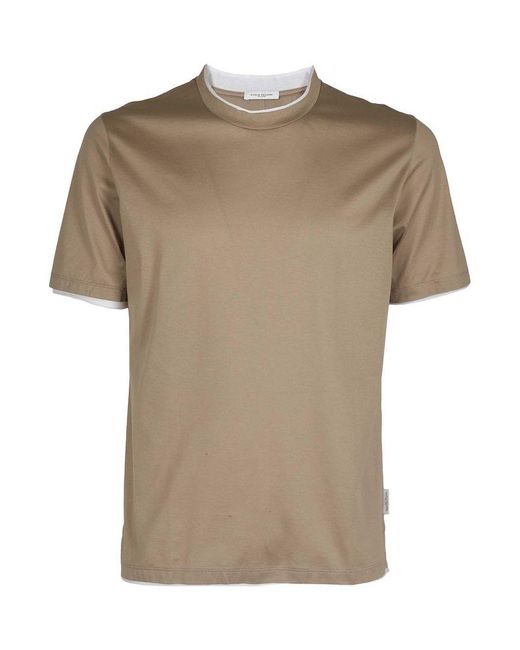Paolo Pecora Natural Short Sleeved Crewneck T-shirt for men